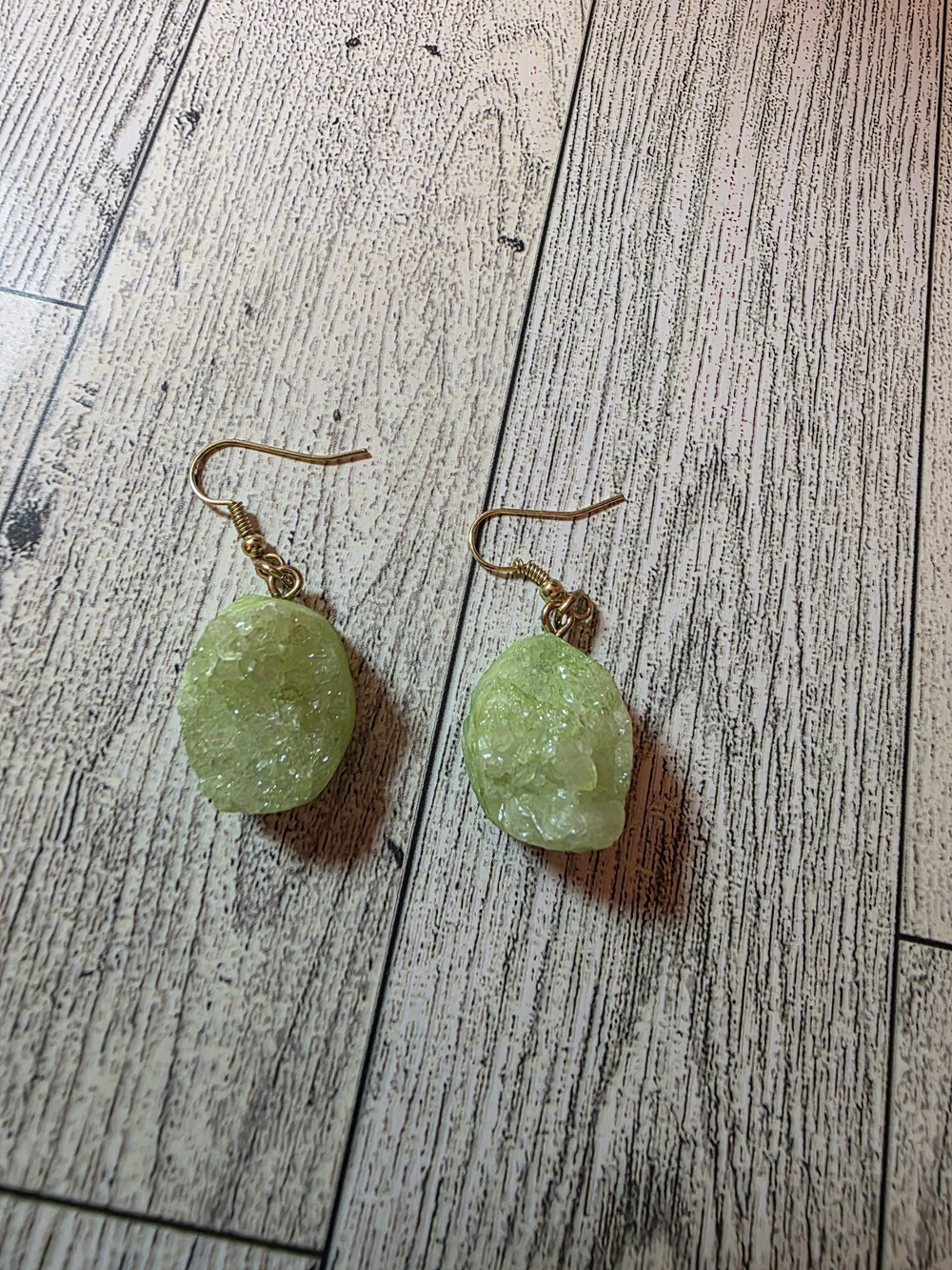 Lime Green Drop Earrings
